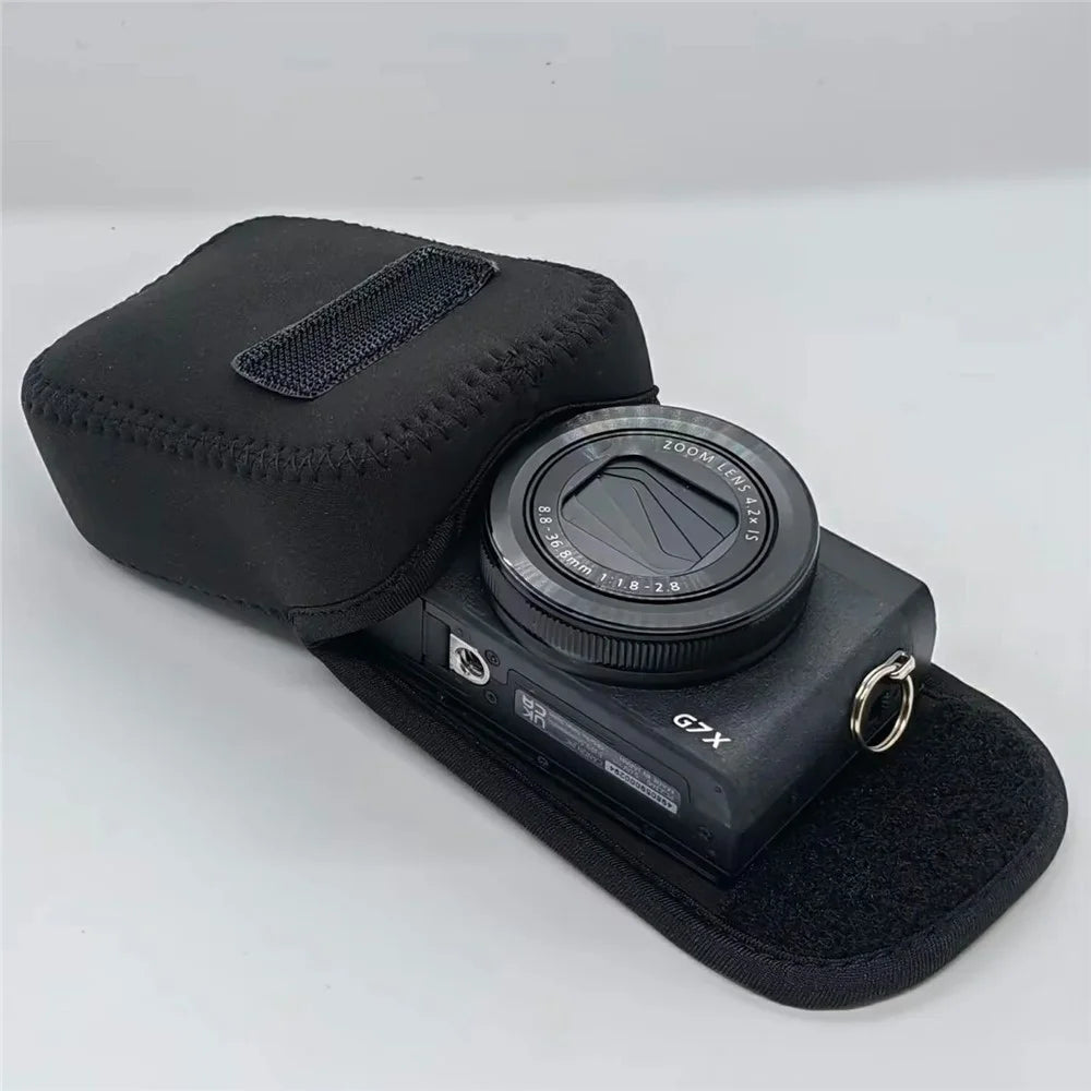 Camera Case Camera Cover for Canon G7X  /  G7X2  /  G7X3 Neoprene Shockproof Waterproof Protective Pouch with Carabiner - Black - 2