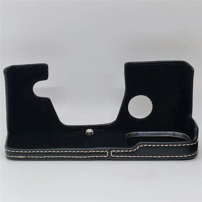 Half Bottom Camera Case for Olympus OM-3 Leather Opening Removable Battery Compatible Protective Camera Cover - Black - 2