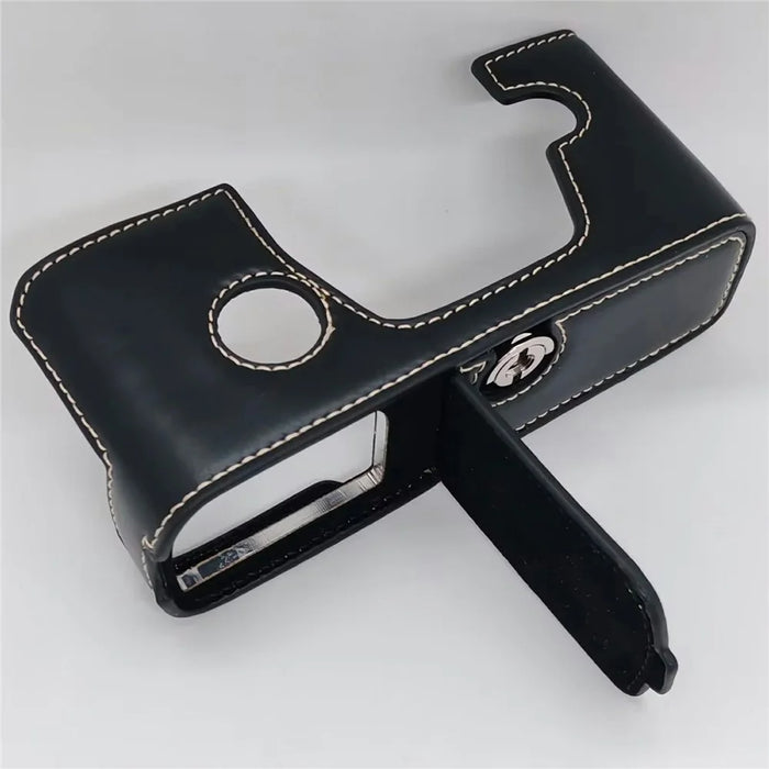 Half Bottom Camera Case for Olympus OM-3 Leather Opening Removable Battery Compatible Protective Camera Cover - Black - 4
