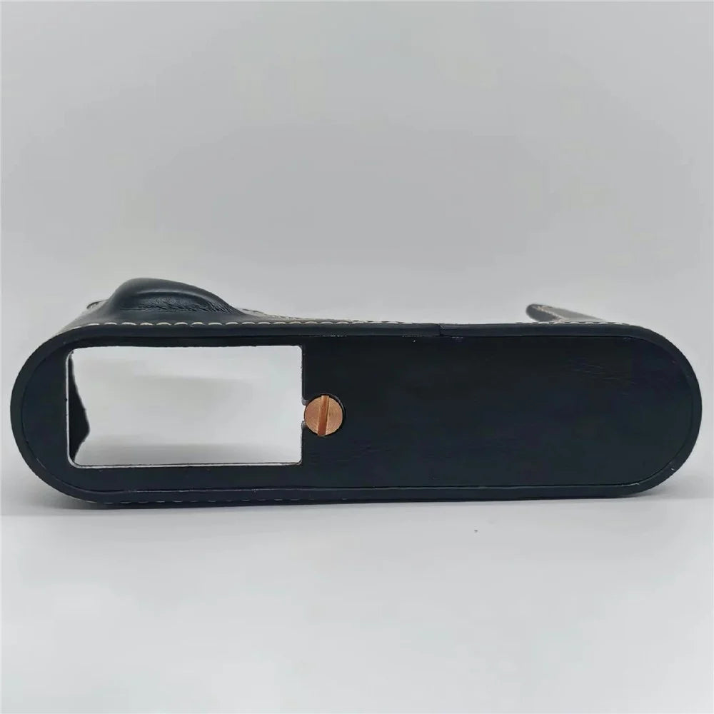 Camera Bottom Grip Case with Wrist Strap for Leica X Vario (Typ 107)  /  X (Typ 113) Opening PU Leather Half Cover - Black - 3