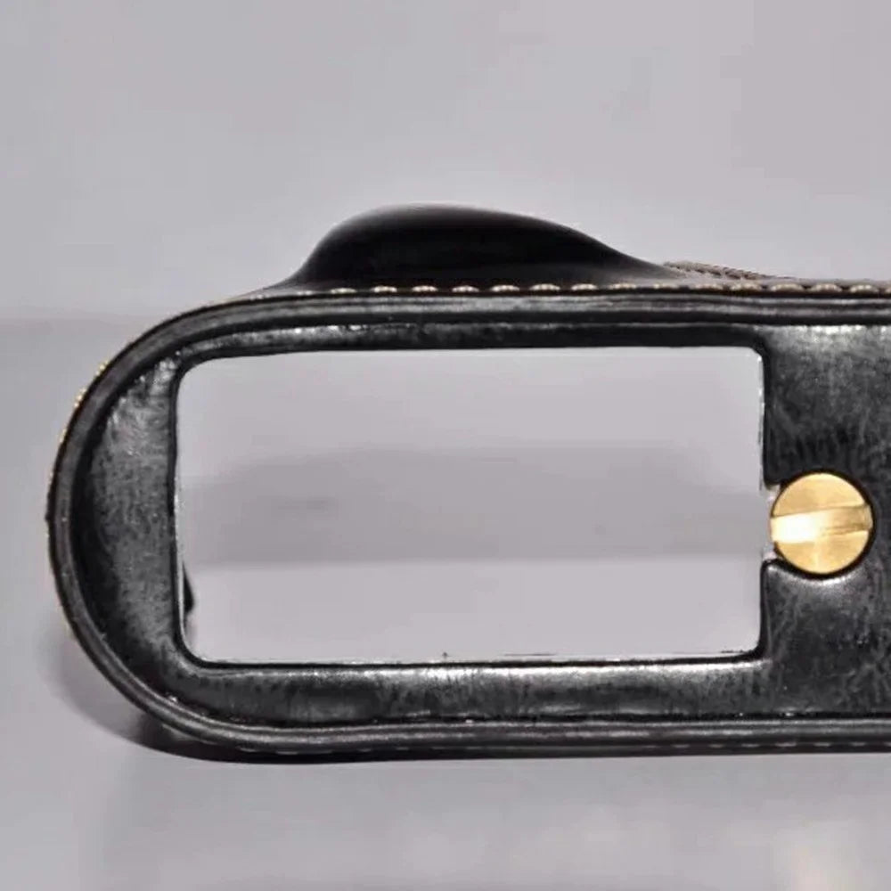 Camera Bottom Grip Case with Wrist Strap for Leica X Vario (Typ 107)  /  X (Typ 113) Opening PU Leather Half Cover - Black - 5