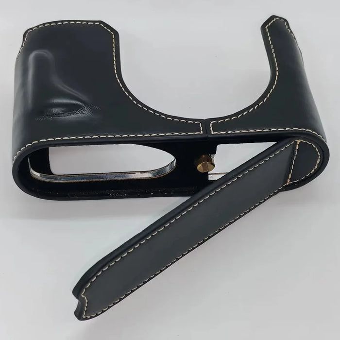 For Leica Q3 Camera Bottom Case with Hand Strap Battery Opening PU Leather Half Cover - Black - 7