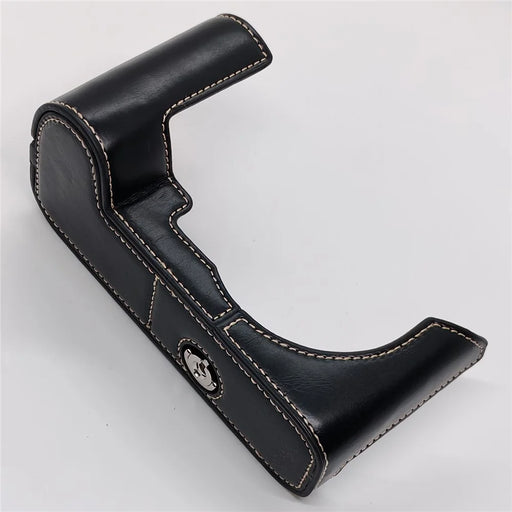 Camera Bottom Grip Leather Case for Leica SL2 PU Leather L-Shape Battery Access Base Stand Protective Cover - Black - 2