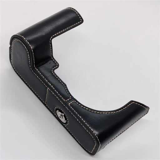 Camera Half Case for Leica SL2 PU Leather Grip with Hand Strap Bottom Opening Design Protective Cover - Black - 2