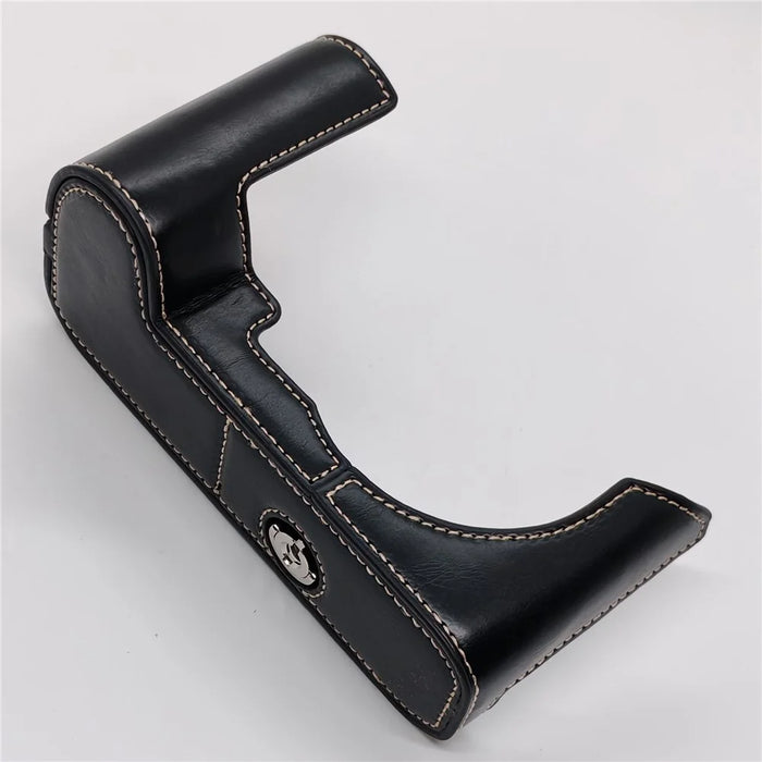 Camera Half Case for Leica SL2 PU Leather Grip with Hand Strap Bottom Opening Design Protective Cover - Black - 2