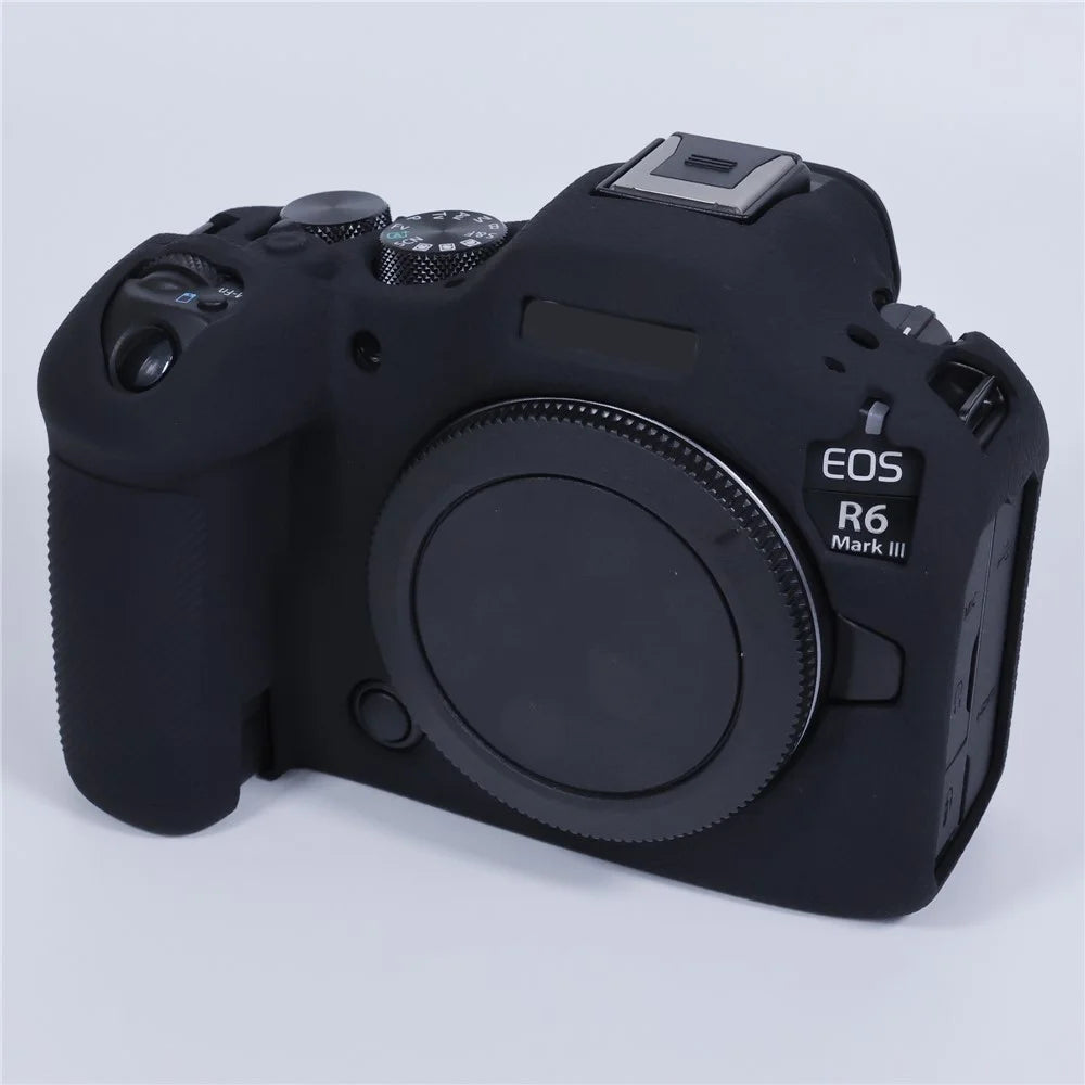 For Canon EOS R6 Mark III Shockproof Silicone Case Anti-slip Grip Camera Protective Cover - Black - 3