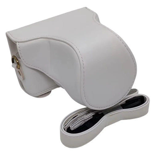 Camera Case for Canon EOS M  /  M10  /  M100  /  M200 Retro Style PU Leather Protective Cover with Shoulder Strap Retro Style - White - 1