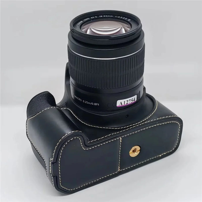 Camera Case for Canon EOS 500D  /  550D  /  1000D  /  1100D  /  1200D  /  1300D  /  1500D PU Leather Bottom Half Cover with Opening Battery Access - Black - 6
