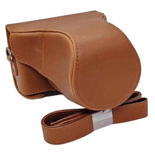 Camera Leather Case for Nikon J1  /  J2 Half Cover Body Bag with Shoulder Strap PU Leather Protective Cover - Coffee - 1