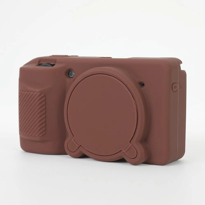 Silicone Case for Ricoh GR IV Camera Anti-Slip Soft TPU Protective Cover with Lens Cap - Brown - 2
