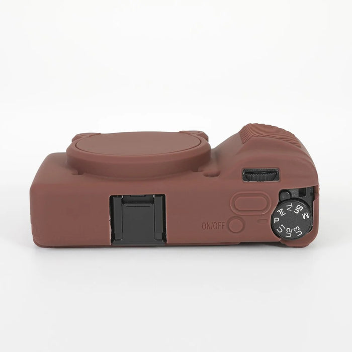 Silicone Case for Ricoh GR IV Camera Anti-Slip Soft TPU Protective Cover with Lens Cap - Brown - 4