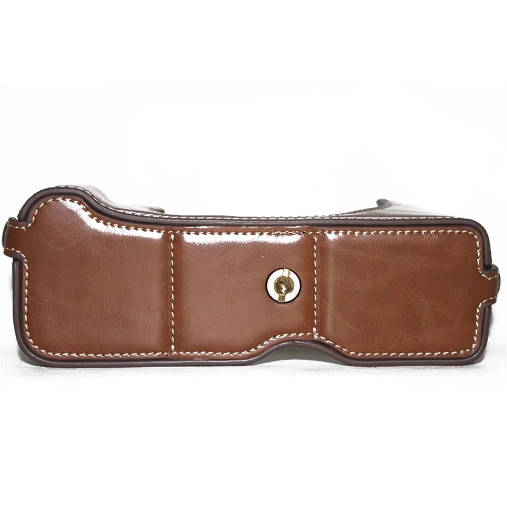 For Fujifilm GFX50R PU Leather Half Body Bottom Case Protective Cover with Battery Opening Design - Brown - 4