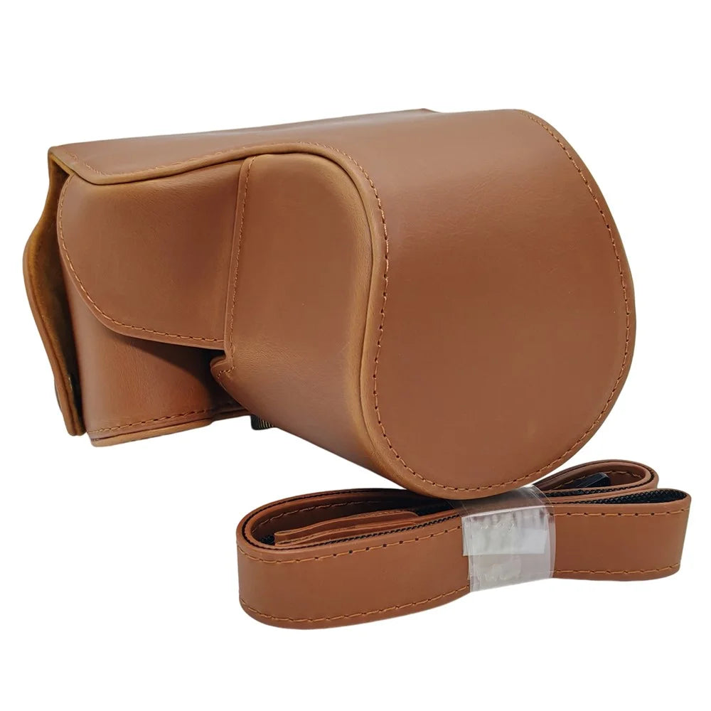 For Canon SX50 HS Camera Case PU Leather Retro Style Protective Cover with Shoulder Strap - Coffee - 1