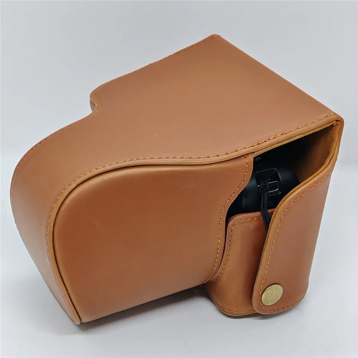 For Canon SX50 HS Camera Case PU Leather Retro Style Protective Cover with Shoulder Strap - Coffee - 3