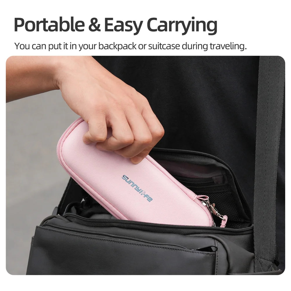 SUNNYLIFE OP4-B205 For DJI Osmo Pocket 4 / 3 Carrying Case Waterproof Leather Portable Storage Bag with Wrist Strap (without Shoulder Strap) - Black - 6
