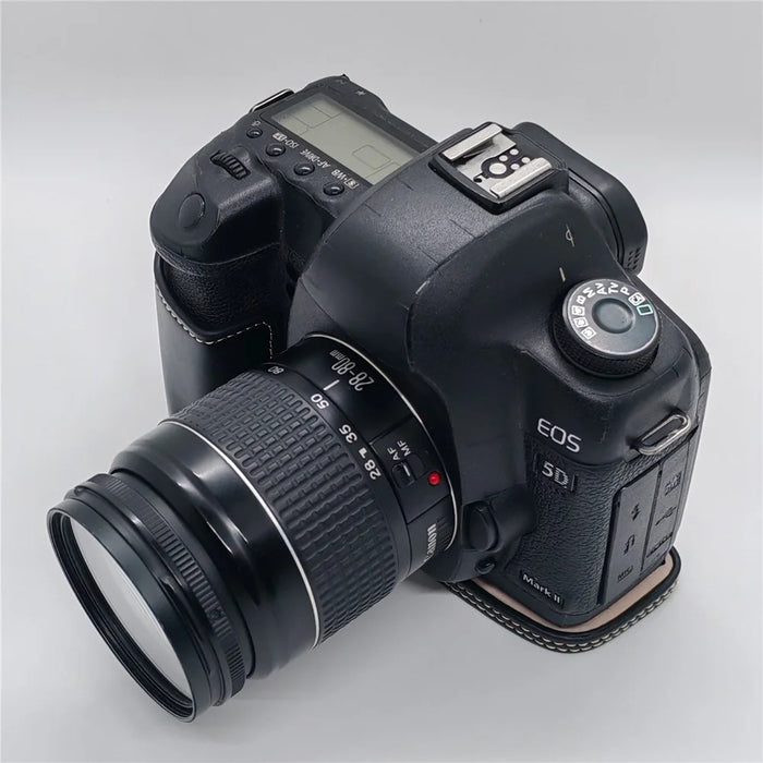 Half Case for Canon EOS 5D Mark II  /  Mark III  /  Mark IV Detachable Battery Design PU Leather Camera Grip Cover - Black - 2