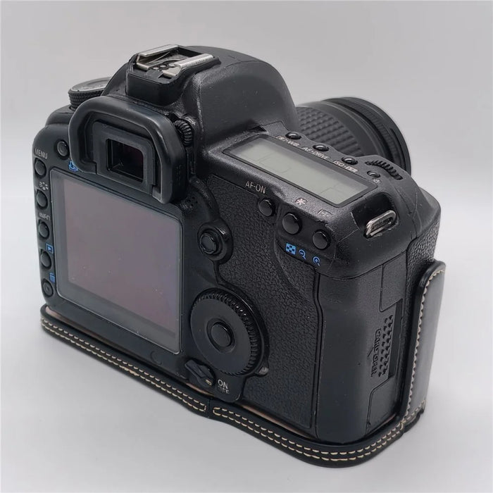 Half Case for Canon EOS 5D Mark II  /  Mark III  /  Mark IV Detachable Battery Design PU Leather Camera Grip Cover - Black - 6