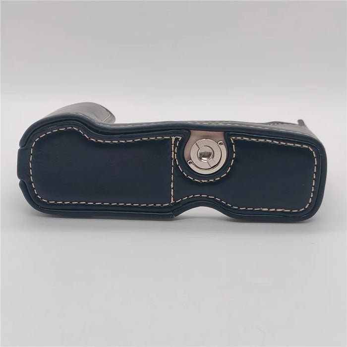 Camera Bottom Case for Olympus PEN E-P7 Battery Opening PU Leather Protective Half Cover - Black - 4