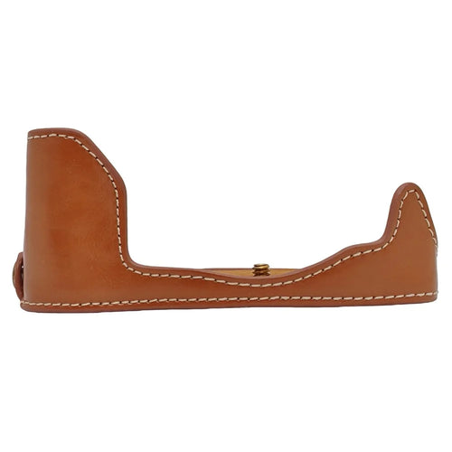 Camera Half Case for Olympus PEN-F PU Leather Bottom Battery Opening Protective Cover - Brown - 1