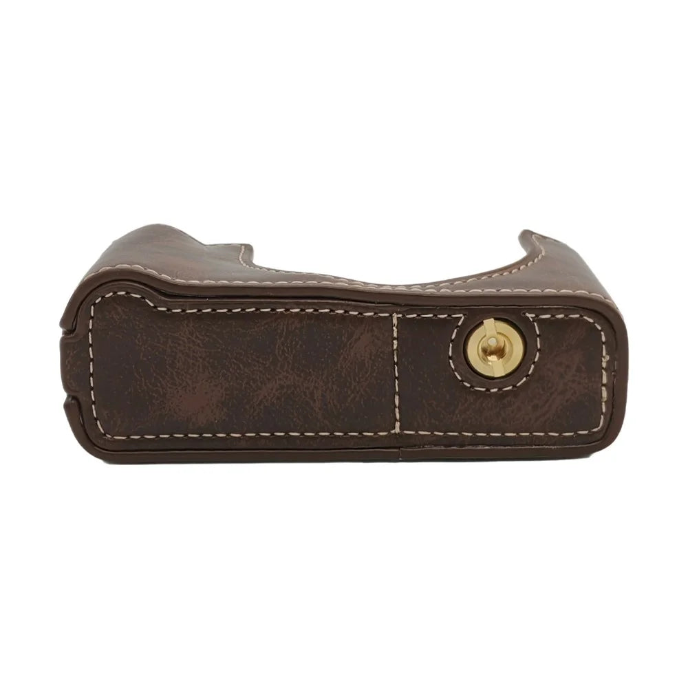 For Sony ZV-1 II / ZV-1F Camera Bottom Case PU Leather Half Cover with Battery Opening - Coffee - 4