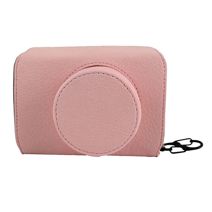 For Fujifilm X-E5 Camera Case Litchi Texture Leather Cover with Battery Hole and Shoulder Strap - Pink - 2