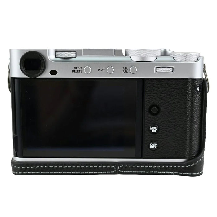 For Fujifilm X-E5 Camera Case Genuine Cow Leather Protective Cover with Battery Access - Black - 4