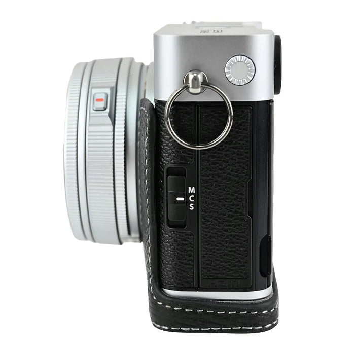 For Fujifilm X-E5 Camera Case Genuine Cow Leather Protective Cover with Battery Access - Black - 5