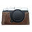 For Fujifilm X-E4 PU Leather Camera Bottom Case Battery Opening Design Protective Half Body Cover - Coffee - 1