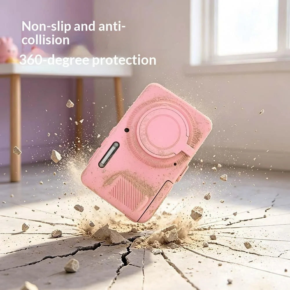 For Kodak Pixpro FZ55 Case Silicone Non-slip Anti-collision Camera Protective Cover with Wrist Strap - Pink - 2
