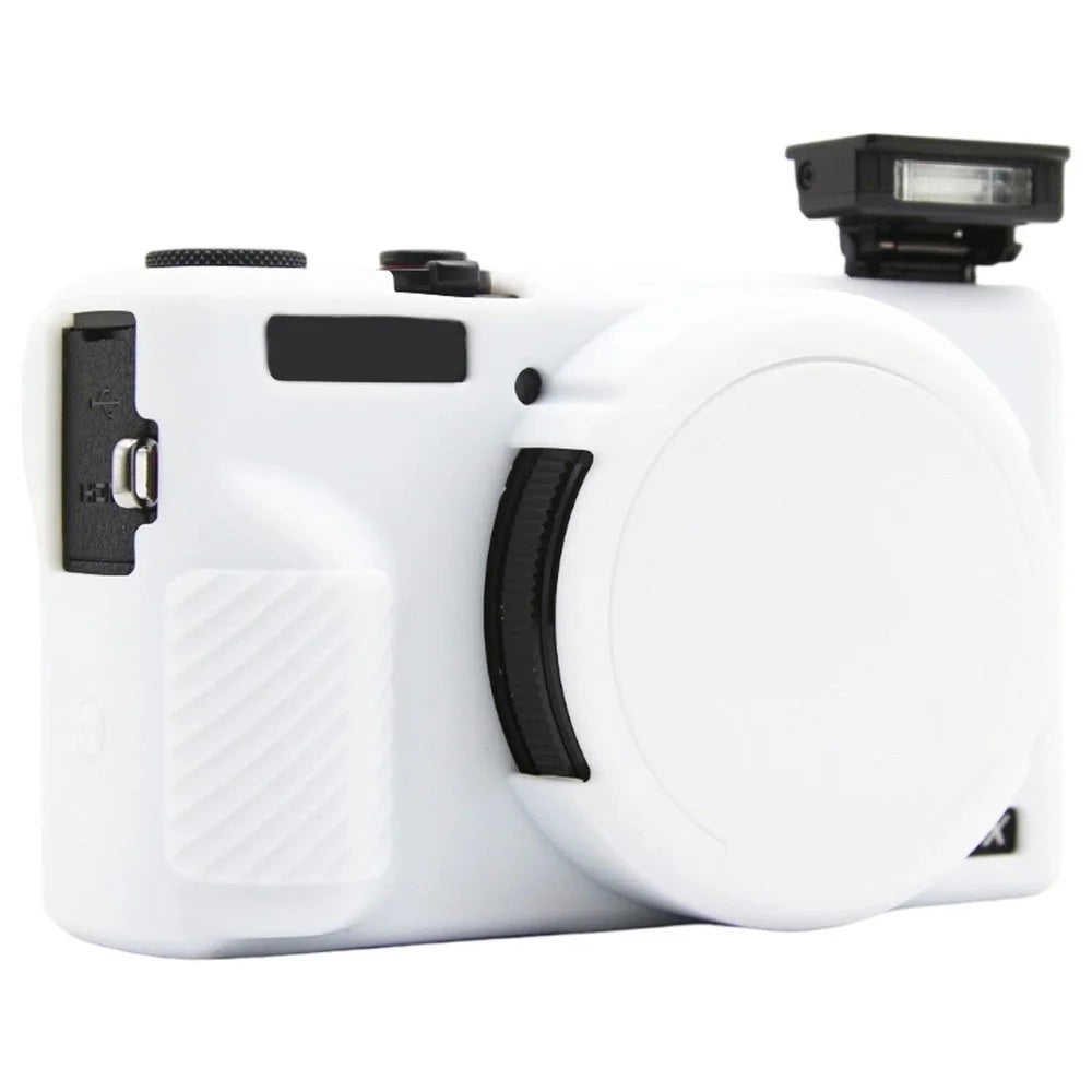 For Canon PowerShot G7 X Mark III Camera Silicone Case Dust-proof Protective Cover - White - 1