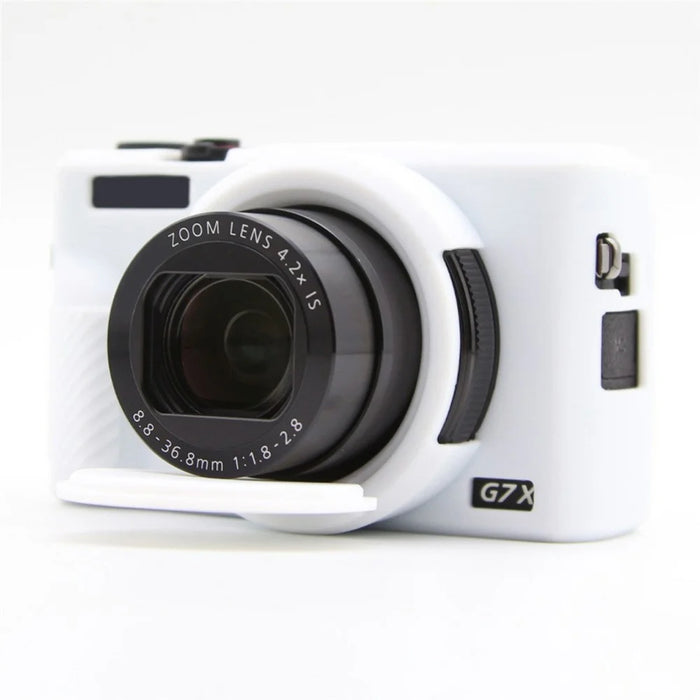 For Canon PowerShot G7 X Mark III Camera Silicone Case Dust-proof Protective Cover - White - 2