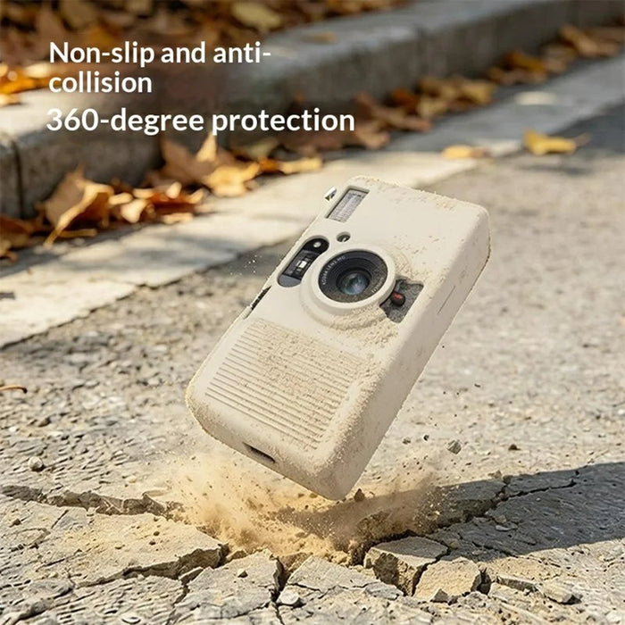 For Kodak Snapic A1 Silicone Case Shockproof Anti-slip Protective Cover with Wrist Strap - White - 4
