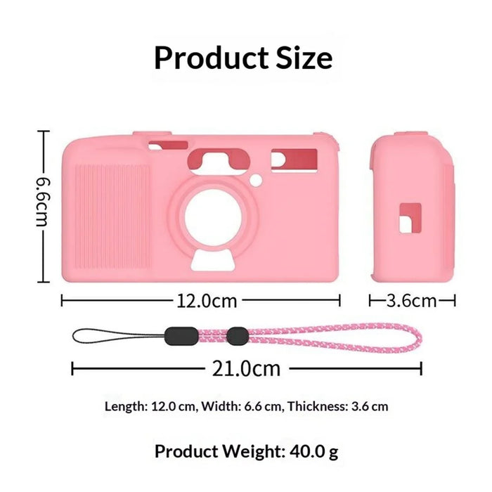 For Kodak Snapic A1 Silicone Case Shockproof Anti-slip Protective Cover with Wrist Strap - White - 7