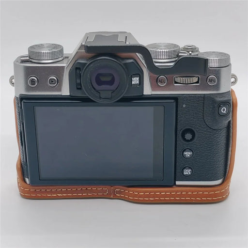 Camera Half Case for Fujifilm X-T30 III / X-T30 II / X-T30 / X-T20 / X-T10 Vintage Leather Base with Wrist Strap - Brown - 2