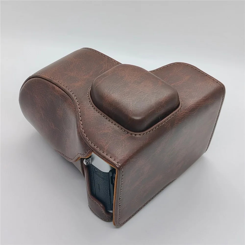 Camera Case with Battery Access for Fujifilm X-T10  /  X-T20  /  X-T30  /  X-T30 II  /  X-T30 III PU Leather Protective Cover - Coffee - 3