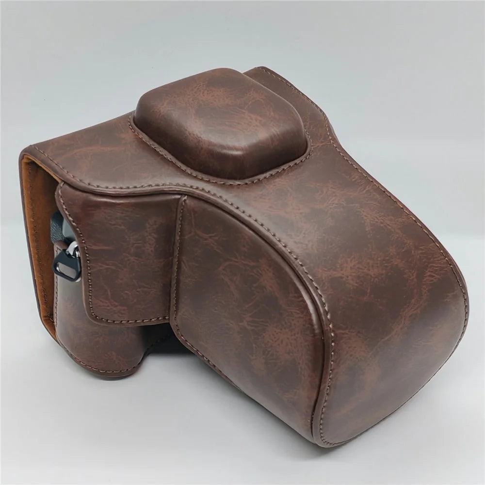 Camera Case for Fujifilm X-T10  /  X-T20  /  X-T30  /  X-T30 II  /  X-T30 III PU Leather Protective Cover with Shoulder Strap - Coffee - 3