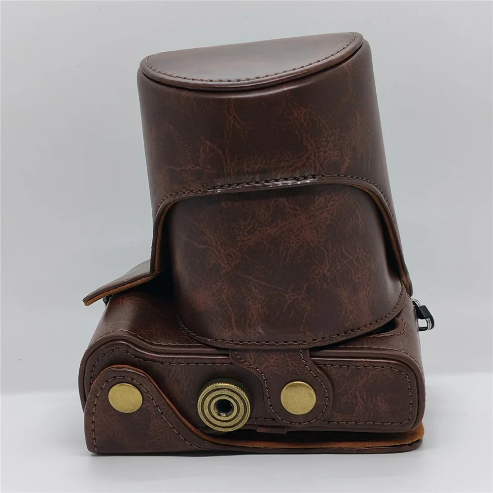 Camera Case for Fujifilm X-T10  /  X-T20  /  X-T30  /  X-T30 II  /  X-T30 III PU Leather Protective Cover with Shoulder Strap - Coffee - 5