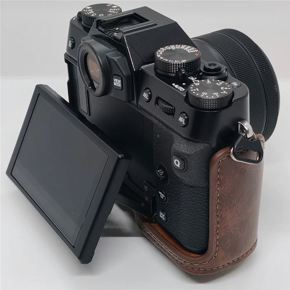 Camera Case for Fujifilm X-T10  /  X-T20  /  X-T30  /  X-T30 II  /  X-T30 III PU Leather Protective Cover with Shoulder Strap - Coffee - 7