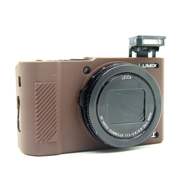 For Panasonic LX10 Soft Silicone Protective Case Digital Camera Anti-scratch Anti-drop Cover - Coffee - 4