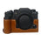 For Fujifilm X-T4 Digital Camera PU Leather Protective Bottom Case Anti-scratch Half Body Cover with Battery Opening - Brown - 1
