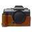For Fujifilm X-T200 Digital Camera Protective Bottom Case Anti-scratch PU Leather Half Body Cover with Battery Opening - Brown - 1