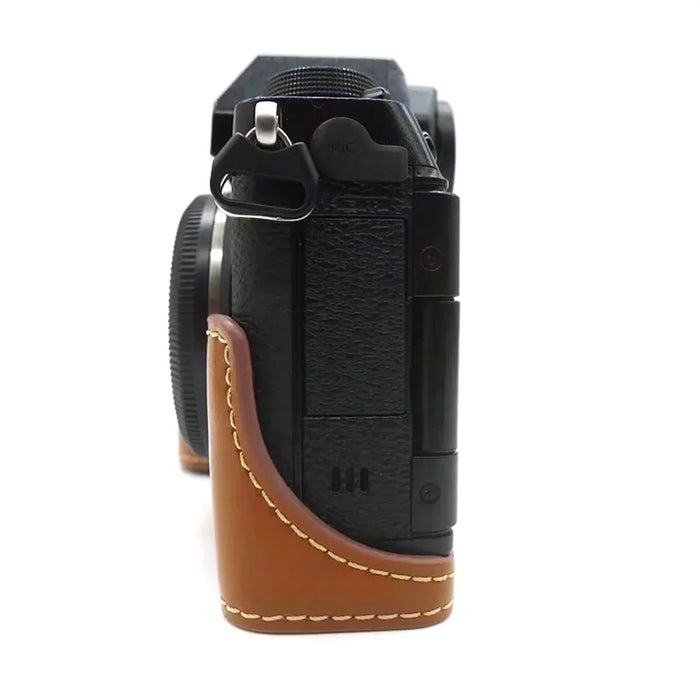 PU Leather Camera Bottom Case for Fujifilm X-S10, Anti-scratch Half Body Cover with Battery Opening - Brown - 2