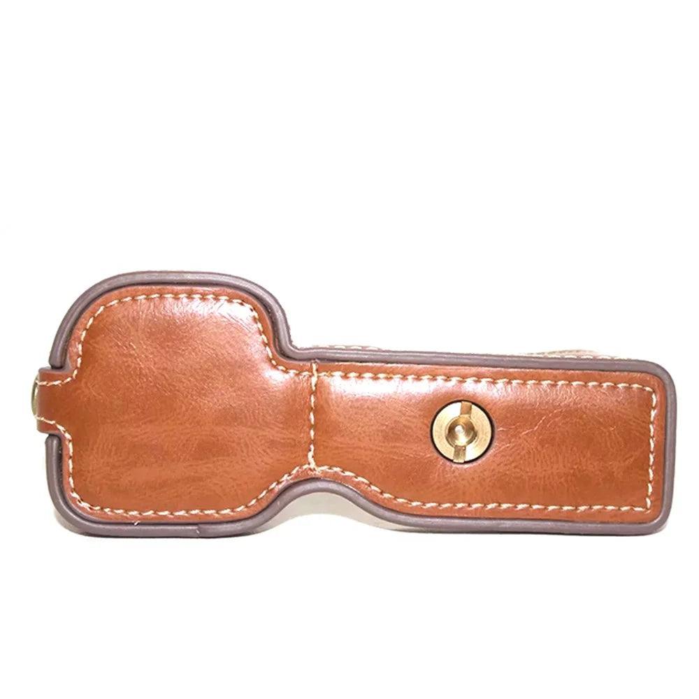 For Sony ZV-E10 Camera Bottom Case Anti-scratch PU Leather Half Protective Cover with Battery Opening Design - Brown - 3