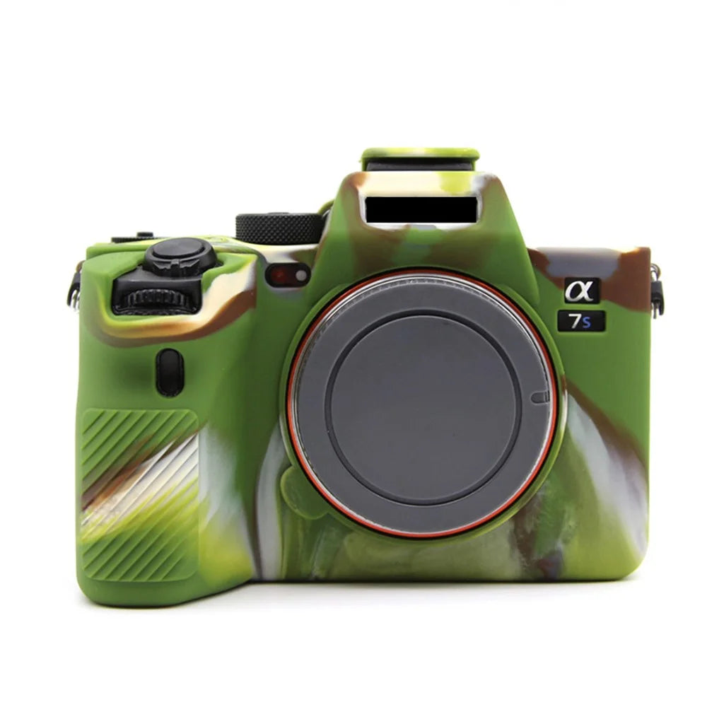 For Sony A7S III  / ILCE-7SM3 / A1 Camera Anti-drop Silicone Case Soft Protective Cover - Camouflage - 1
