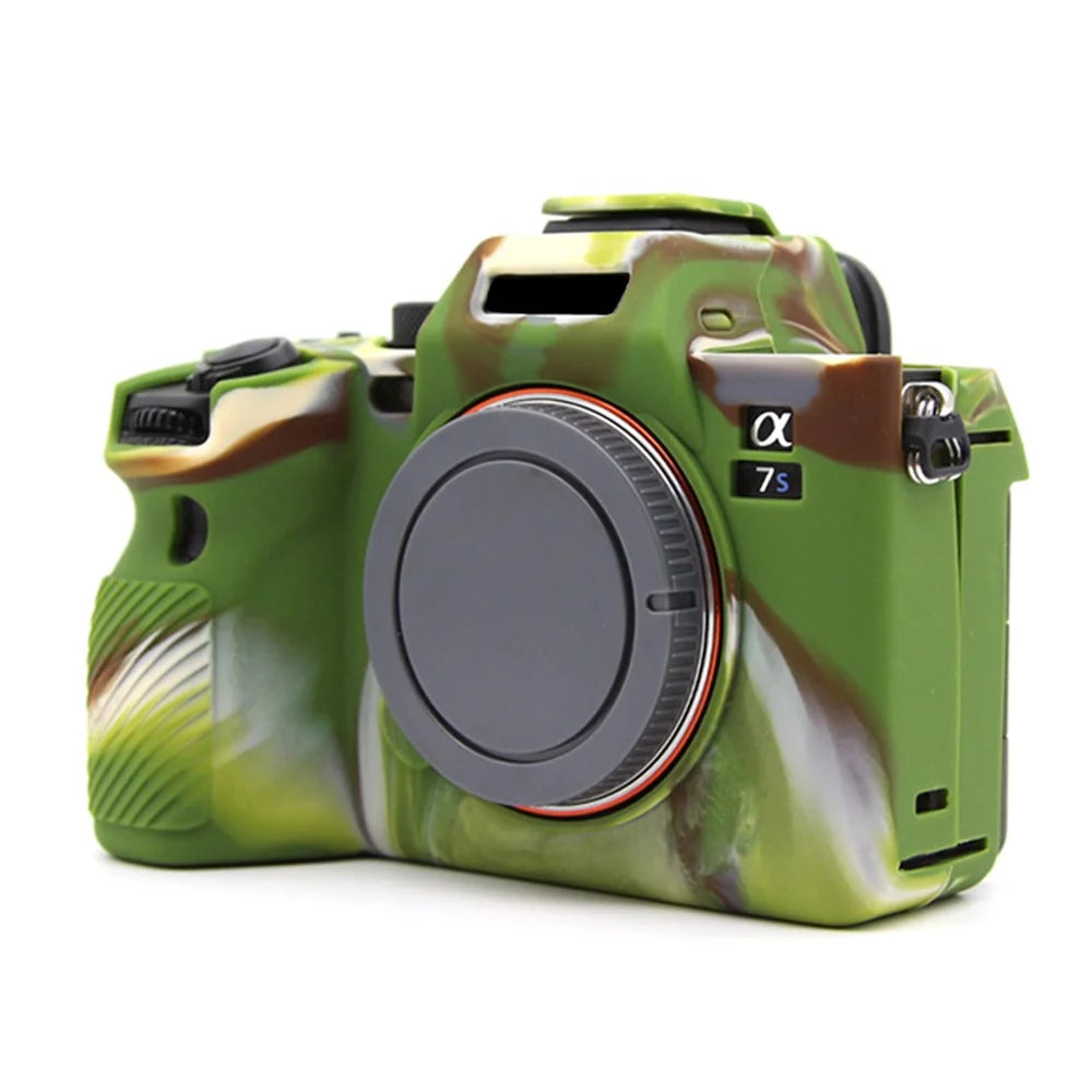 For Sony A7S III  / ILCE-7SM3 / A1 Camera Anti-drop Silicone Case Soft Protective Cover - Camouflage - 3