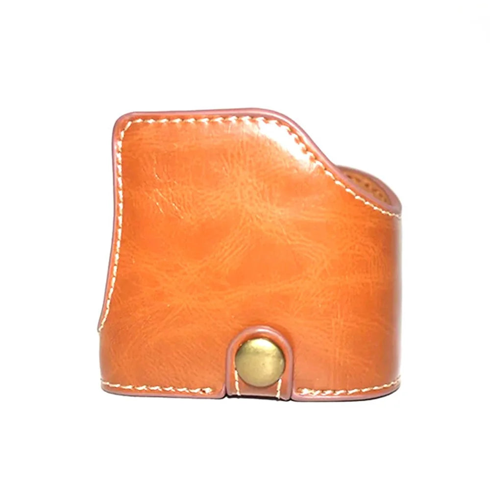 For Sony A6600 Anti-scratch PU Leather Camera Bottom Cover Battery Opening Design Half Body Protective Case with Hand Strap - Brown - 4