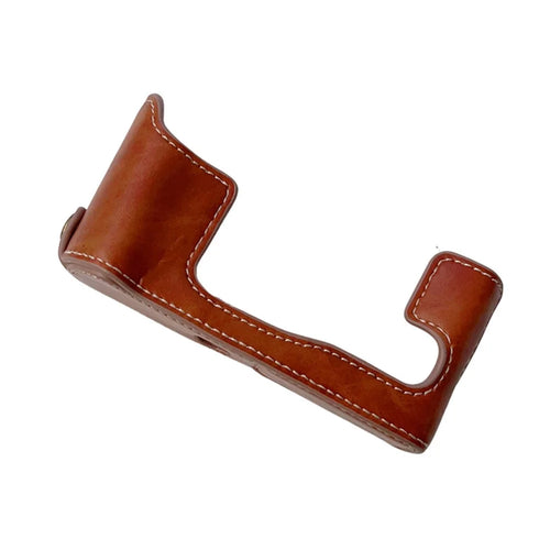 For Fujifilm X-T30II X-T30 X-T20 X-T10 PU Leather Camera Bottom Case Anti-scratch Half Body Cover with Battery Opening Design - Brown - 1