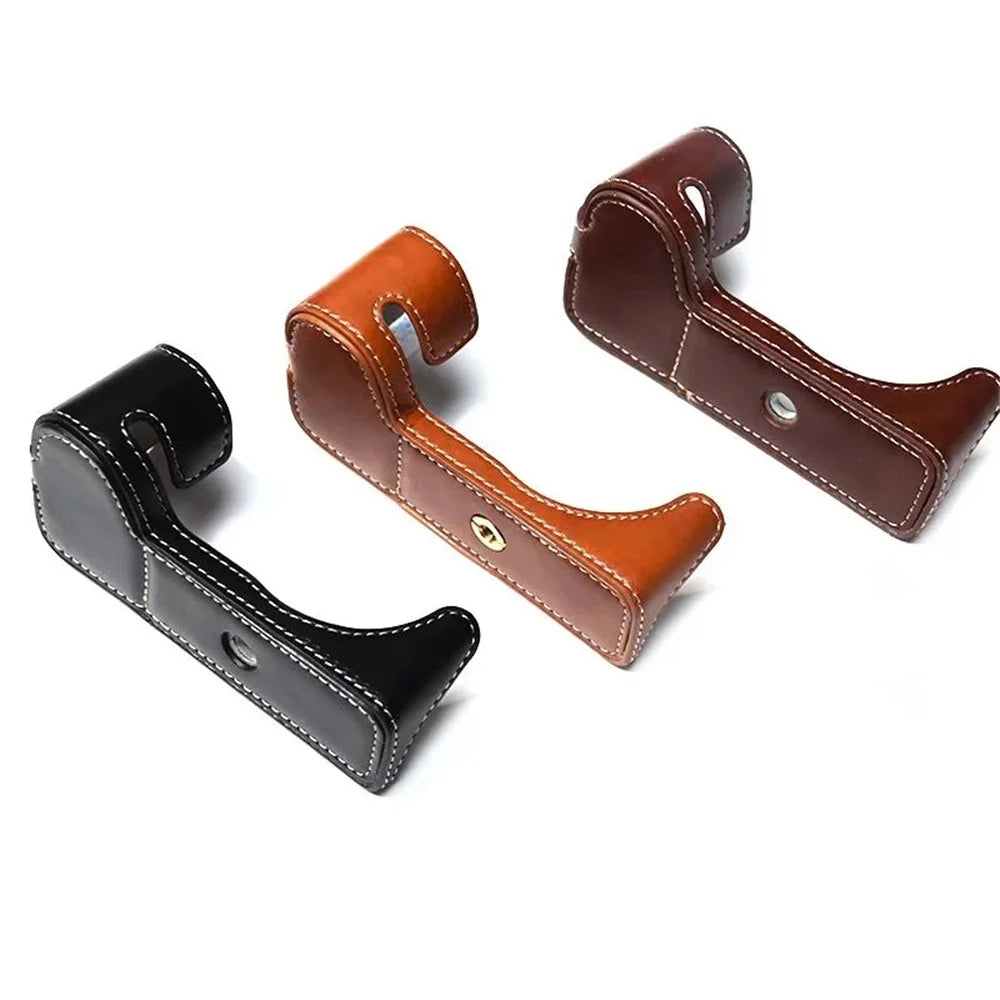 For Fujifilm X-S10 Retro PU Leather Camera Bottom Case Half Body Protective Cover with Battery Opening - Brown - 4
