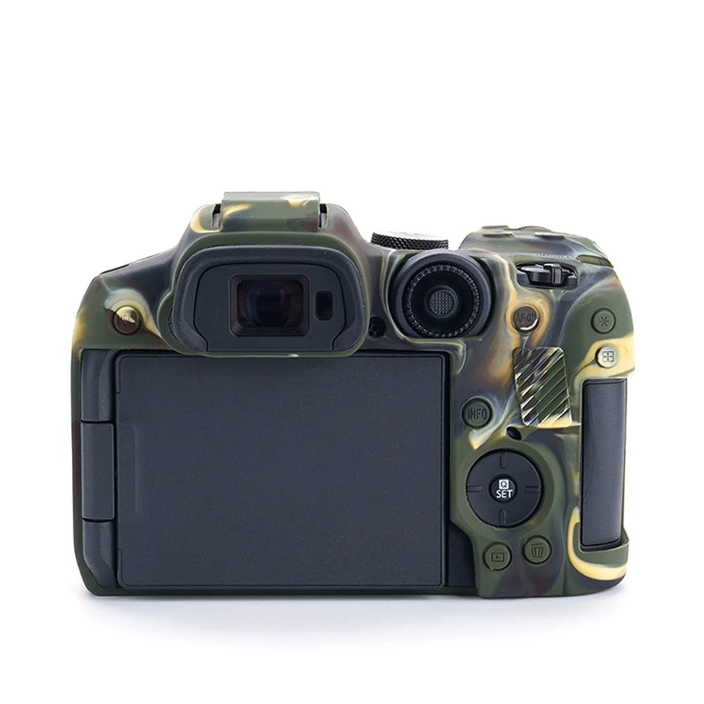 Flexible Silicone Protective Case for Canon EOS R7 Camera, Anti-scratch Anti-drop Cover - Camouflage - 3