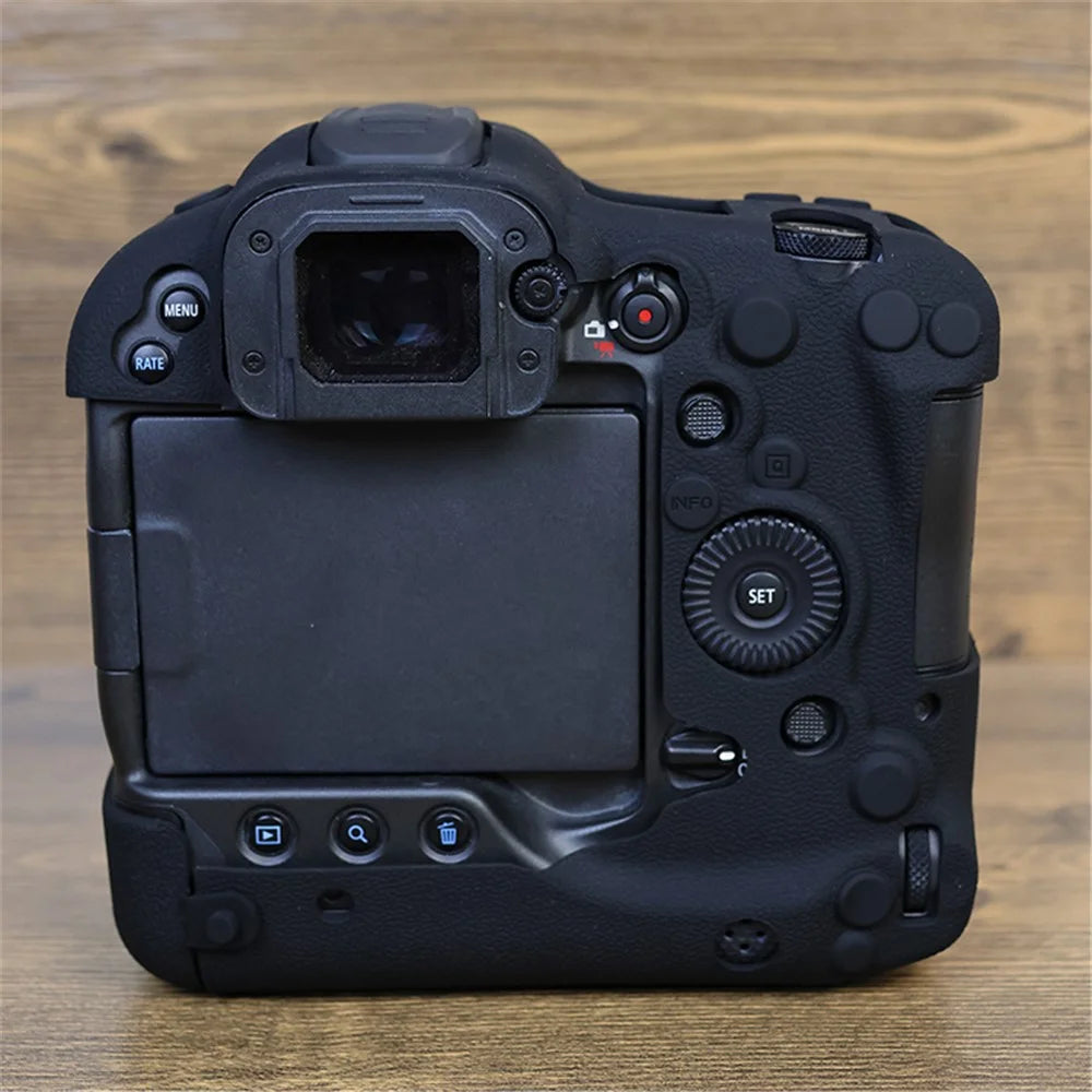 Drop Protection Flexible Silicone Protective Case for Canon EOS R3  Camera, Anti-scratch Anti-drop Cover - Black - 6